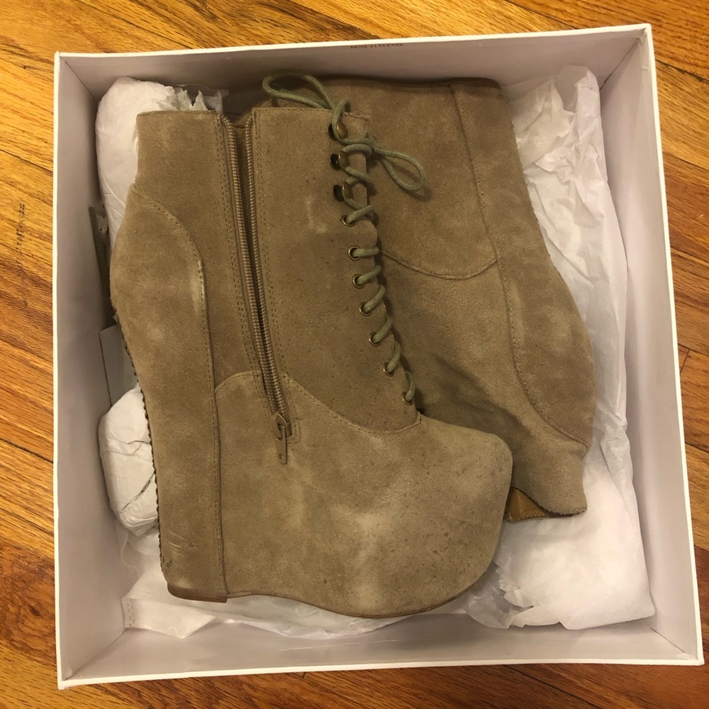 Jeffrey Campbell suede booties, lightly used